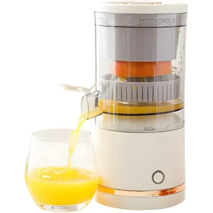 Extracteur de jus portable USB - MICH - Démarrage par simple pression - Blanc - Système de pressage à vis sans fin