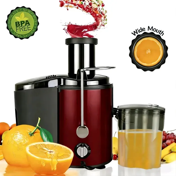 Extracteur de jus - presse-agrumes 400W 450 ml - 1200 tr/min - Extracteur de Jus Fruits Légumes - 3 vitesses -Rendement en jus 99 %