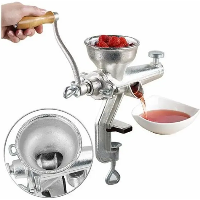 Extracteur de jus - Rosenstein & Söhne - Professionnel - Fonte - Gris - Idéal pour smoothies et confitures
