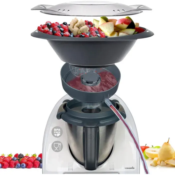 Extracteur de jus vapeur - LON® - Thermomix TM6 TM5 - Inox - Extraction automatique 100 min