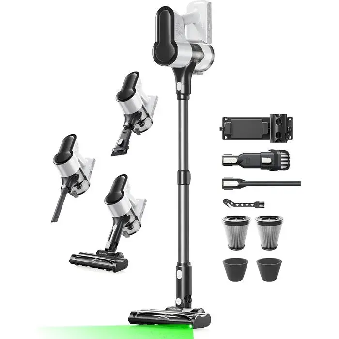 F02 Lite Aspirateur Balai Sans Fil 550W/50Kpa Autonomie 50Min Puissant Et Léger Sols Tapis Maison Animaux