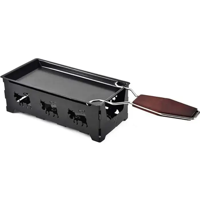 Fablcrew 1Pcs Mini Appareil à Raclette à Bougie Chauffe-Plat Pliable à Raclette pour 2 Personnes