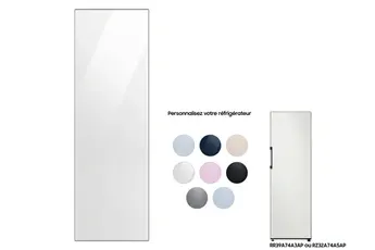 Façade Réfrigérateur et Congélateur Samsung Panneau White Glass RA-M17DAA12GG