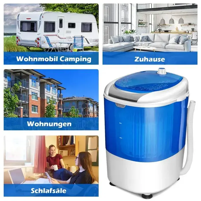 Facile à utiliser mini machine à laver avec essorage compacte et portable pour studio et camping-car
