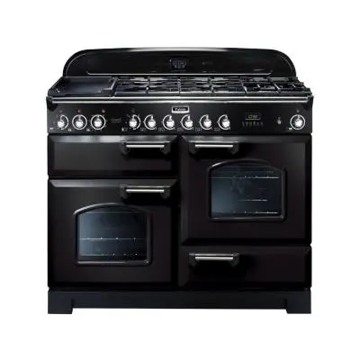 Falcon Classic Deluxe 110 - Cuisinière (four à deux étages) - pose libre - largeur : 109.2 cm - profondeur : 60 cm - hauteur : 92.5 cm - avec système auto-nettoyant - noir mat