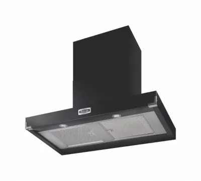 Falcon - Hotte Décorative Murale Hotte Pkr Contemporaine 90 Cm Noir Chrom