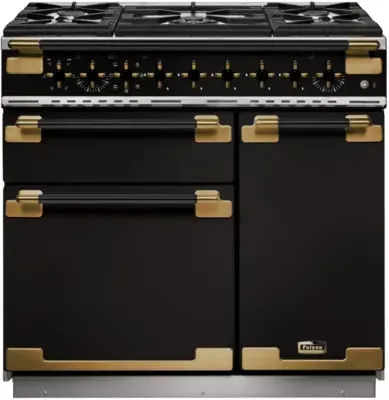 Falcon - Piano De Cuisson Gaz Elise Luxe Tab Gaz 90 Cmnoir Laiton