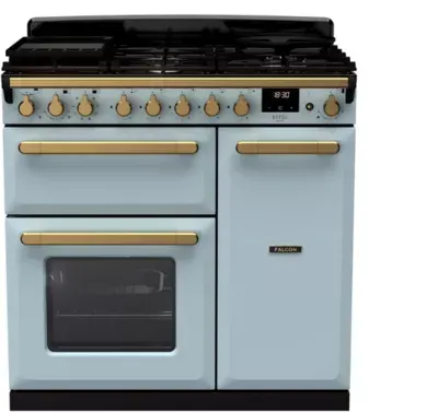 Falcon - Piano De Cuisson Gaz Estel Deluxe Tab Gaz 90 Cm Bleu Pastel