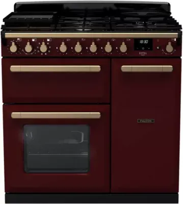 Falcon - Piano De Cuisson Gaz Estel Deluxe Tab Gaz 90 Cm Bordeaux Lait