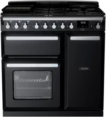 Falcon - Piano De Cuisson Gaz Estel Deluxe Tab Gaz 90 Cm Noir Brillant