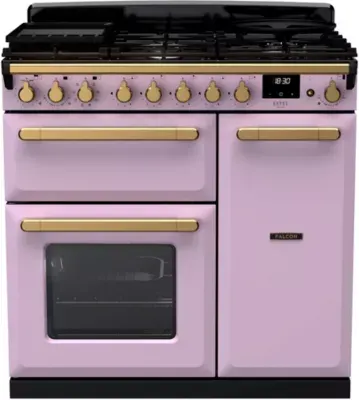 Falcon - Piano De Cuisson Gaz Estel Deluxe Tab Gaz 90 Cm Parme Laiton