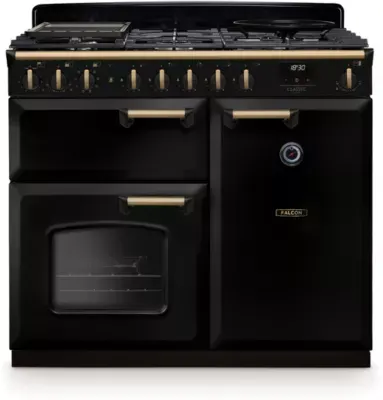 Falcon - Piano De Cuisson Gaz Ngc Tab Gaz 100 Cm Noir Laiton Antique