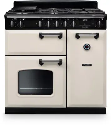 Falcon - Piano De Cuisson Gaz Ngc Tab Gaz 90 Cm Creme Pastel Chrome