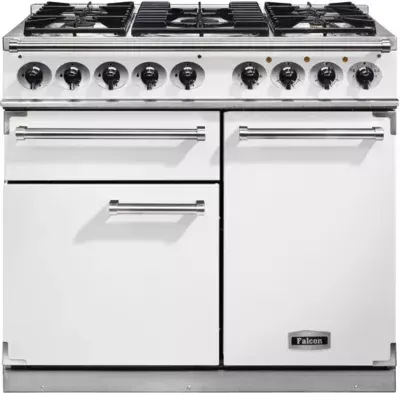 Falcon - Piano De Cuisson Gaz Semi Pro Deluxe 100 Blanc Nickel Brossé