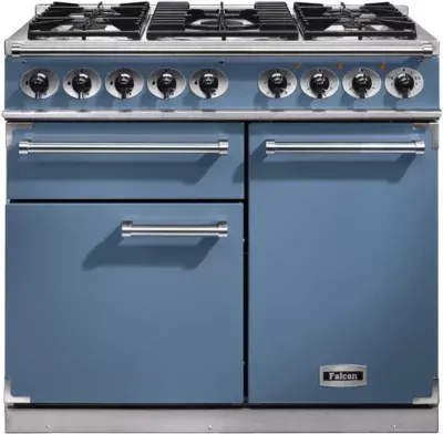 Falcon - Piano De Cuisson Gaz Semi Pro Deluxe 100 Bleu De Chine Nickel