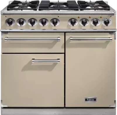 Falcon - Piano De Cuisson Gaz Semi Pro Deluxe 100 Creme Chrome