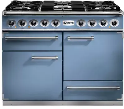 Falcon - Piano De Cuisson Gaz Semi Pro Deluxe 110 Bleu De Chine Nickel
