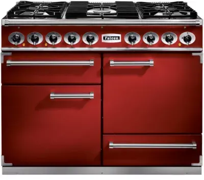 Falcon - Piano De Cuisson Gaz Semi Pro Deluxe 110 Rouge Cerise Nickel