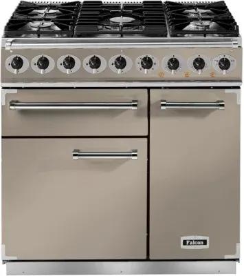 Falcon - Piano De Cuisson Gaz Semi Pro Deluxe 90 Fauve Nickel Brossé