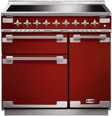 Falcon - Piano De Cuisson Induction Elise 90 Rouge Cerise Nickel Brossé — vue 6