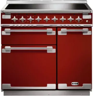 Falcon - Piano De Cuisson Induction Elise 90 Rouge Cerise Nickel Brossé — vue 5