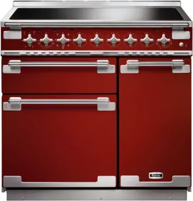 Falcon - Piano De Cuisson Induction Elise 90 Rouge Cerise Nickel Brossé — vue 3