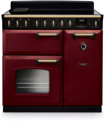 Falcon - Piano De Cuisson Induction Ngc Tab Ind 90 Cm Bordeaux Laiton Antiqu