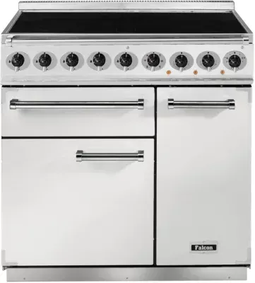 Falcon - Piano De Cuisson Induction Semi Pro Deluxe 90 Blanc Nickel Brossé