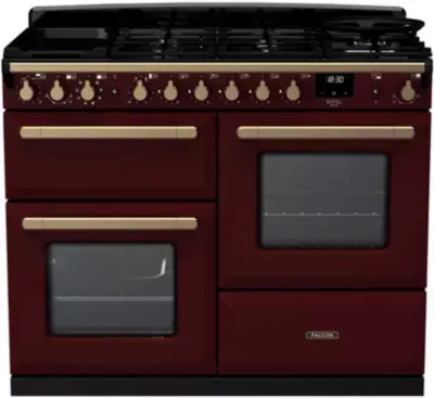 Falcon - Piano De Cuisson Mixte Deluxe Oc Tab Mix 110 Cm Bordeaux Laiton — vue 3