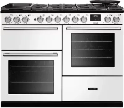 Falcon - Piano De Cuisson Mixte Nexus Ngc Oc Tab Gaz 110 Cm Blanc Chrom