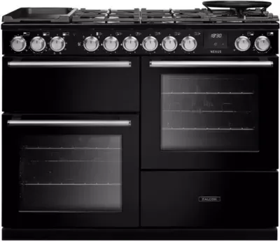 Falcon - Piano De Cuisson Mixte Nexus Ngc Oc Tab Gaz 110 Cm Noir Chrome