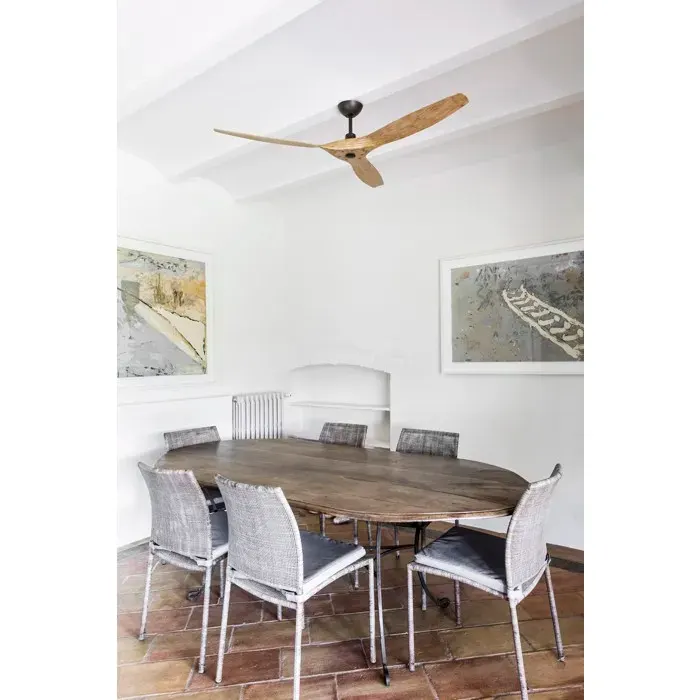Faro Barcelona 33519 - MOREA Ventilateur de plafond marron clair avec moteur DC