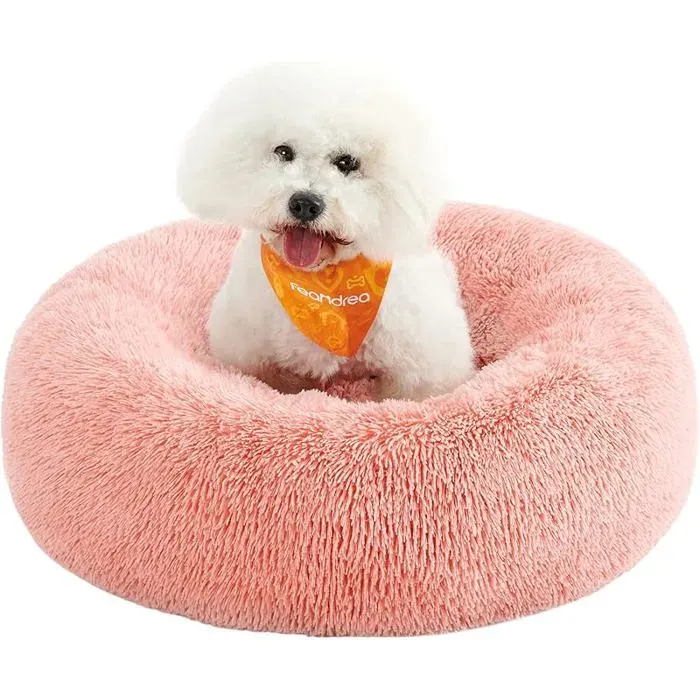 Feandrea Dog Bed Round Donut Bed Sofa Removable and Washable Central Cushion Soft Plush Fabric Diameter 70 c MACHINE A HOT DOG