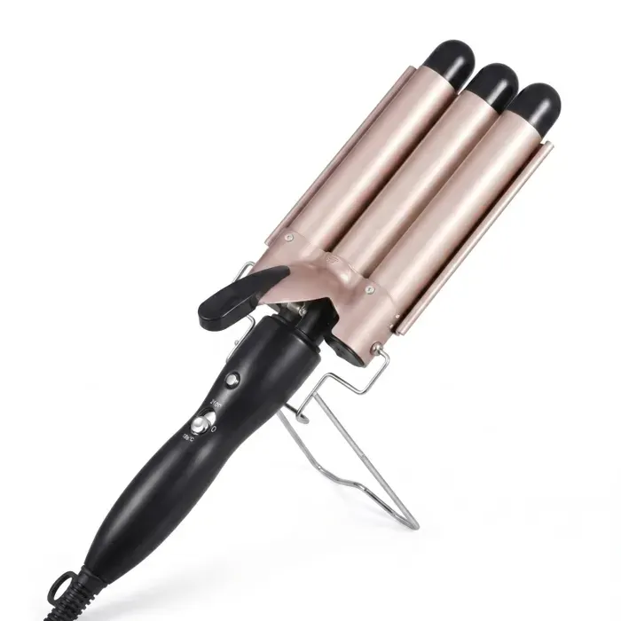 Fer à Boucler 3 Têtes 25mm Boucleur Cheveux Ondulations Fer à Onduler Céramique avec Ions Négatifs pour Grandes Boucles
