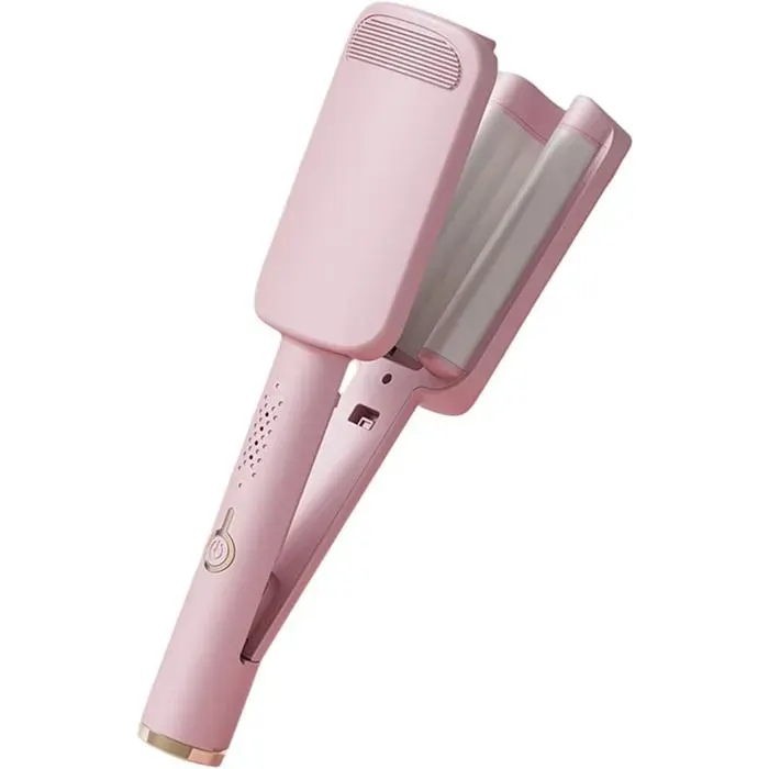 Fer à boucler 3 têtes fer à gaufrer à 4 niveaux de température réglable pour tous types de cheveux et boucles durables