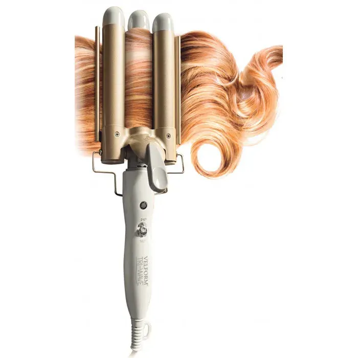 Fer à boucler 3 têtes VELFORM TRI WAVE CURL Blanc Adulte Chauffe rapidement