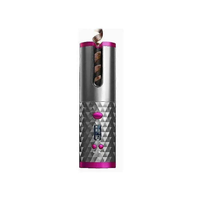 Fer à boucler auto sans fil – Batterie intégrée – Charge USB – Portable – Pour voyages – Rechargeable