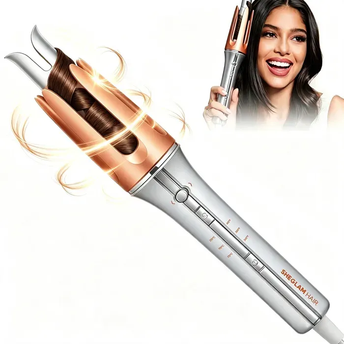 Fer a Boucler Automatique 32 mm avec 3 Températures Anti-brûlureRevêtement Céramique aux Ions Négatifs pour tous types de cheveux
