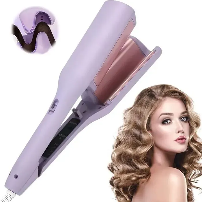 Fer à boucler boucleur French Wave 32 mm grande boucle avec 4 réglages de température chauffe rapide boucleur en V pour cheveux