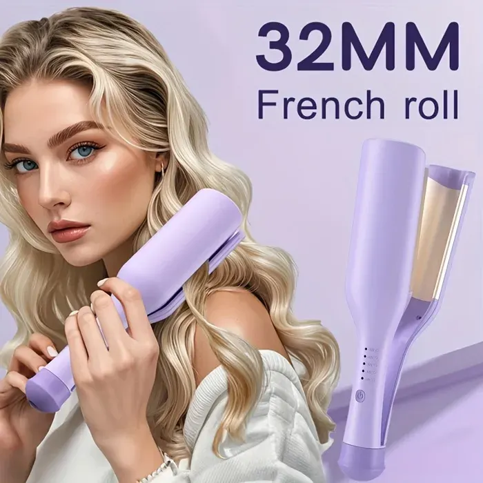 Fer à boucler « Egg Roll » style français pour femme — Boucleur à grandes ondulations fer conique type M de 32 mm
