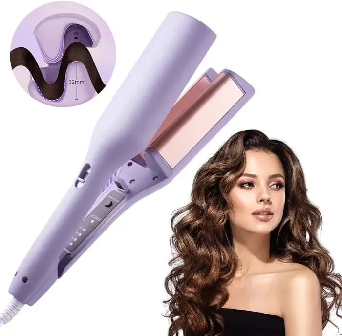 Fer à boucler pour cheveux Grandes boucles 32mm Fer à boucler à vagues françaises Fer à friser 32mm Fer à boucler Beach Waves 160°C