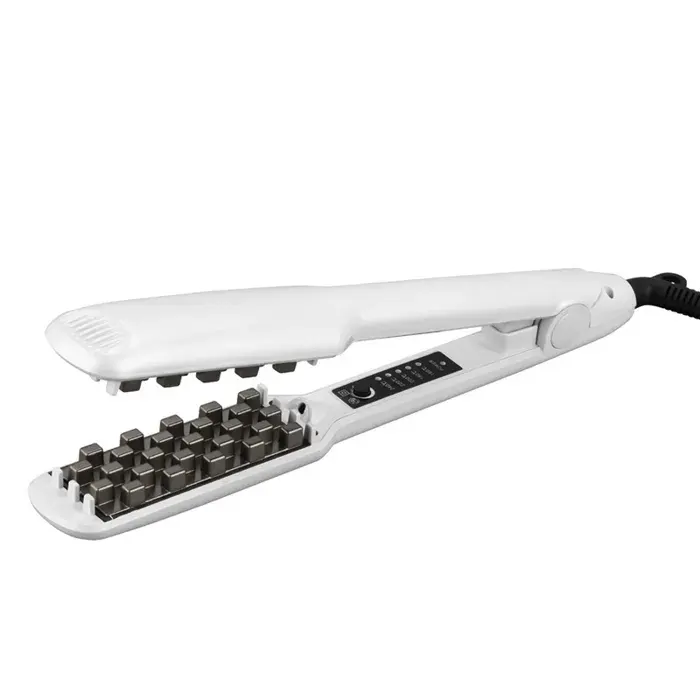 Fer à cheveux en céramiquegrille 3Dpince à cheveux professionnellefer à friserpermanente de maïsattelle moelleuse-EU-BLANC