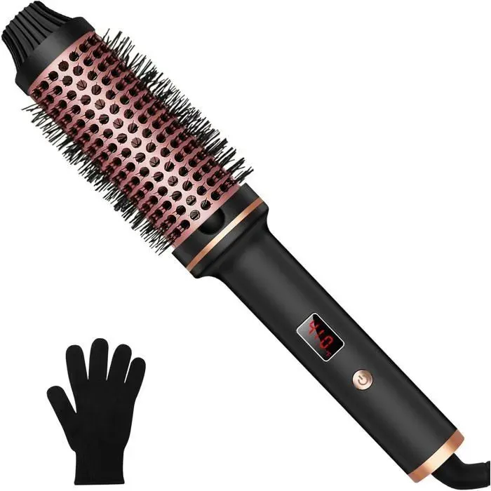 Fer à friser 220V 38 mm taille tige roulante baguette permanente à grande frange bouclée à 290-410 degrés Fahrenheit Affichage LED