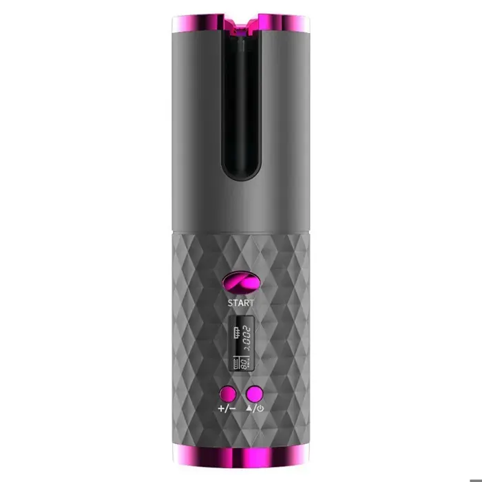 Fer à friser automatique 5000mah 16-20mm écran lcd chargement de type-c fer à boucler avec 6 réglages de température - TepidBee