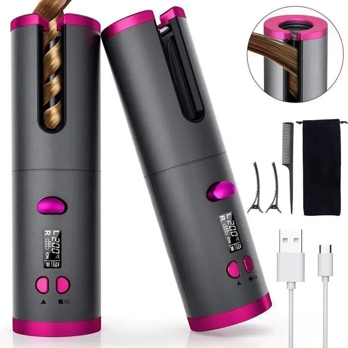 Fer à Friser Automatique Sans Fil - Nobebird - Avec écran Lcd et 6 Températures Réglables Multicolore FER A FRISER