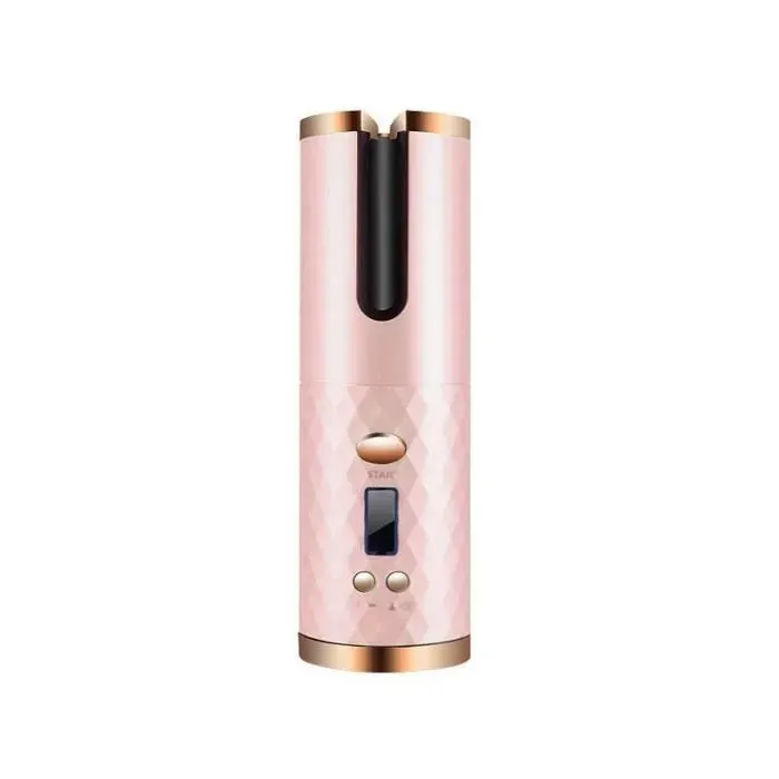 Fer à friser Automatique Sans FilFer à Friser6 Réglages de Température et MinuterieBoucleur avec Anti-Collage Anti-Brûlure Rose