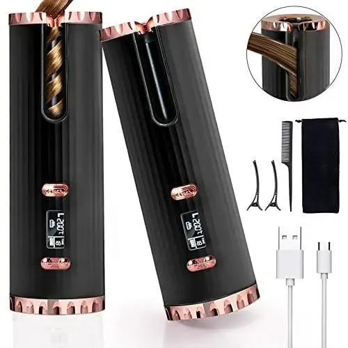 Fer à friser automatique - Unipampa - Modèle sans fil - Écran LCD - 6 températures - Rechargeable USB