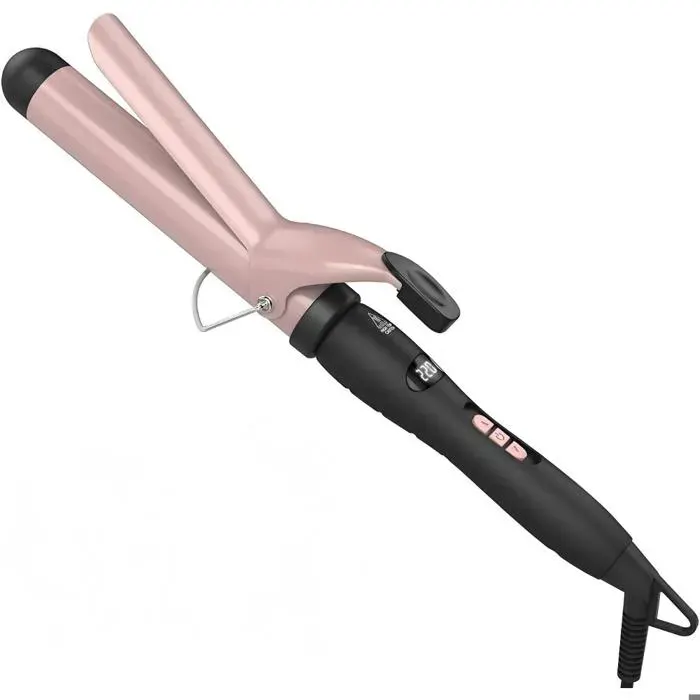 Fer à friser - GIGICIAL - 38 mm - Température réglable 60-220°C - Chauffage rapide - Double tension