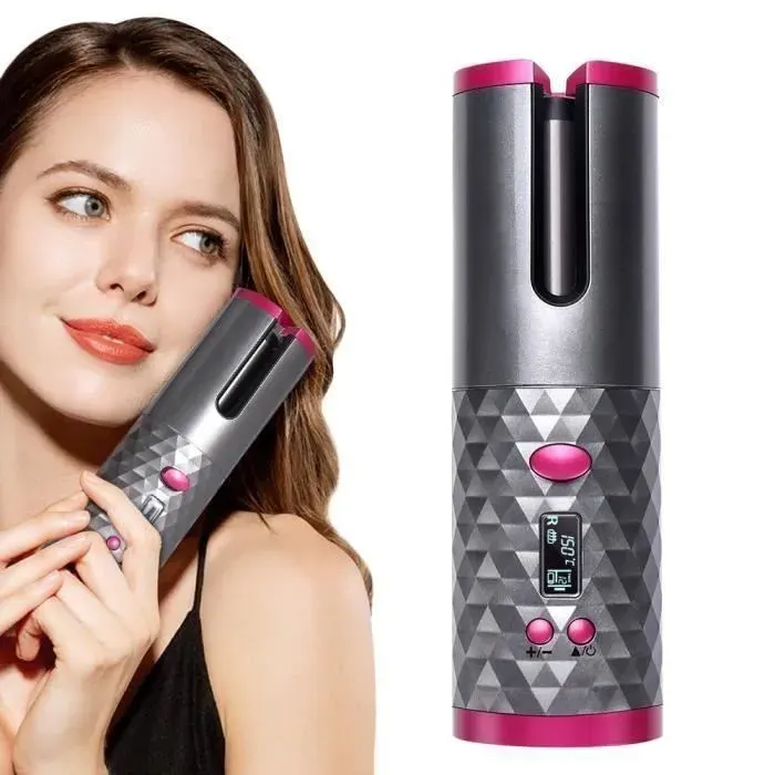 Fer à friser - Portable - USB Rechargeable - Céramique - Sans fil - 200°C Max