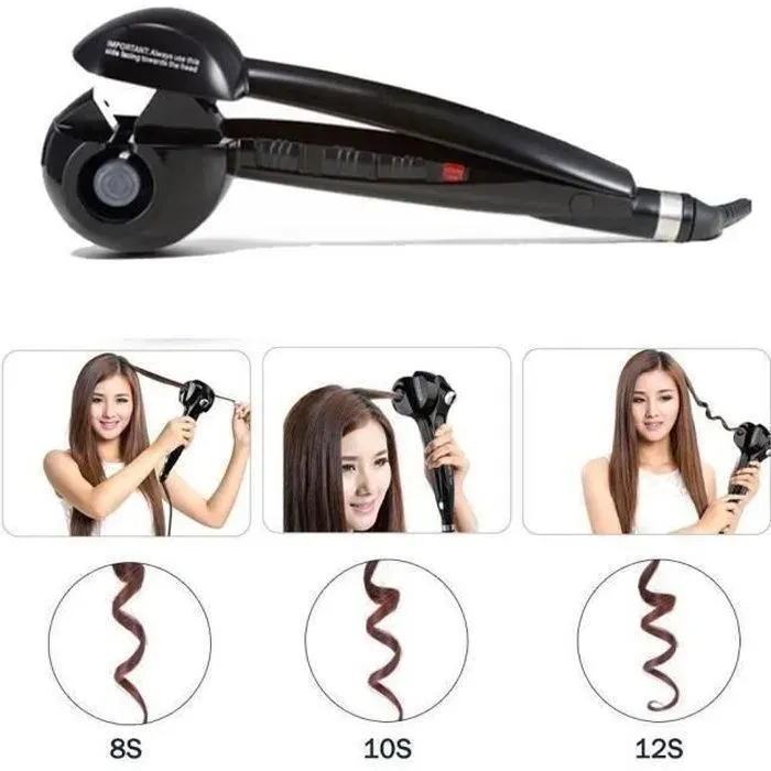 Fer à friser Professionnel Boucleur à cheveux Automatique 190-210-230°C 3 niveaux de température chauffant Multicolore FER A FRISER